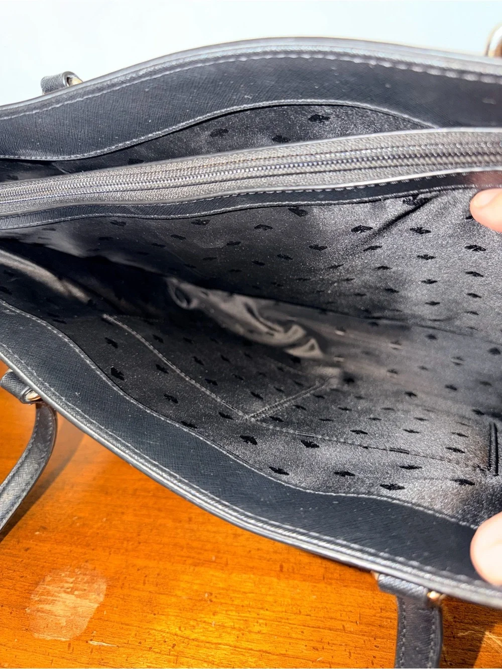 Kate Spade Black Structured Tote with Gold Accents - Picture 13 of 15